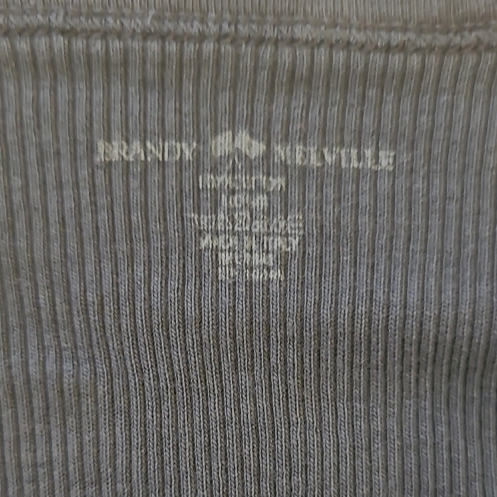 Brandy Melville | Navy Ribbed Top - Picture 3 of 8